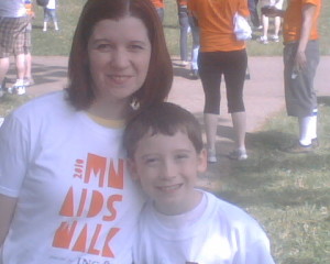 My son and I at the 2010 AIDS walk.